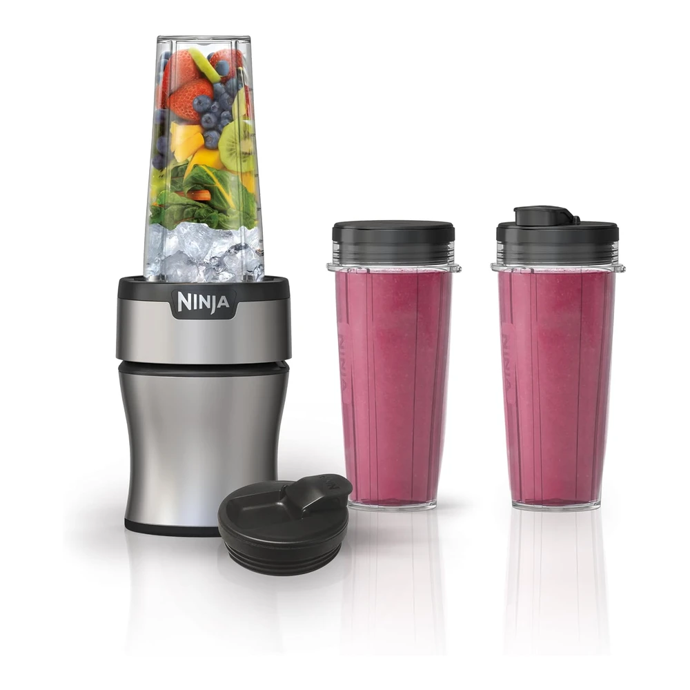 NINJA BN301 NUTRI-BLENDER PLUS - LICUADORA PERSONAL COMPACTA - MOTOR DE 900 VATIOS - COLOR PLATEADO