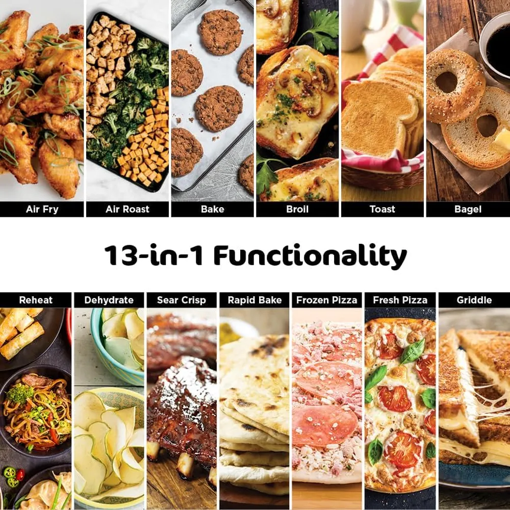 NINJA FOODI SP351, HORNO TOSTADOR Y FREIDORA 13 EN 1, 4 QT / 3.78 L | ACERO