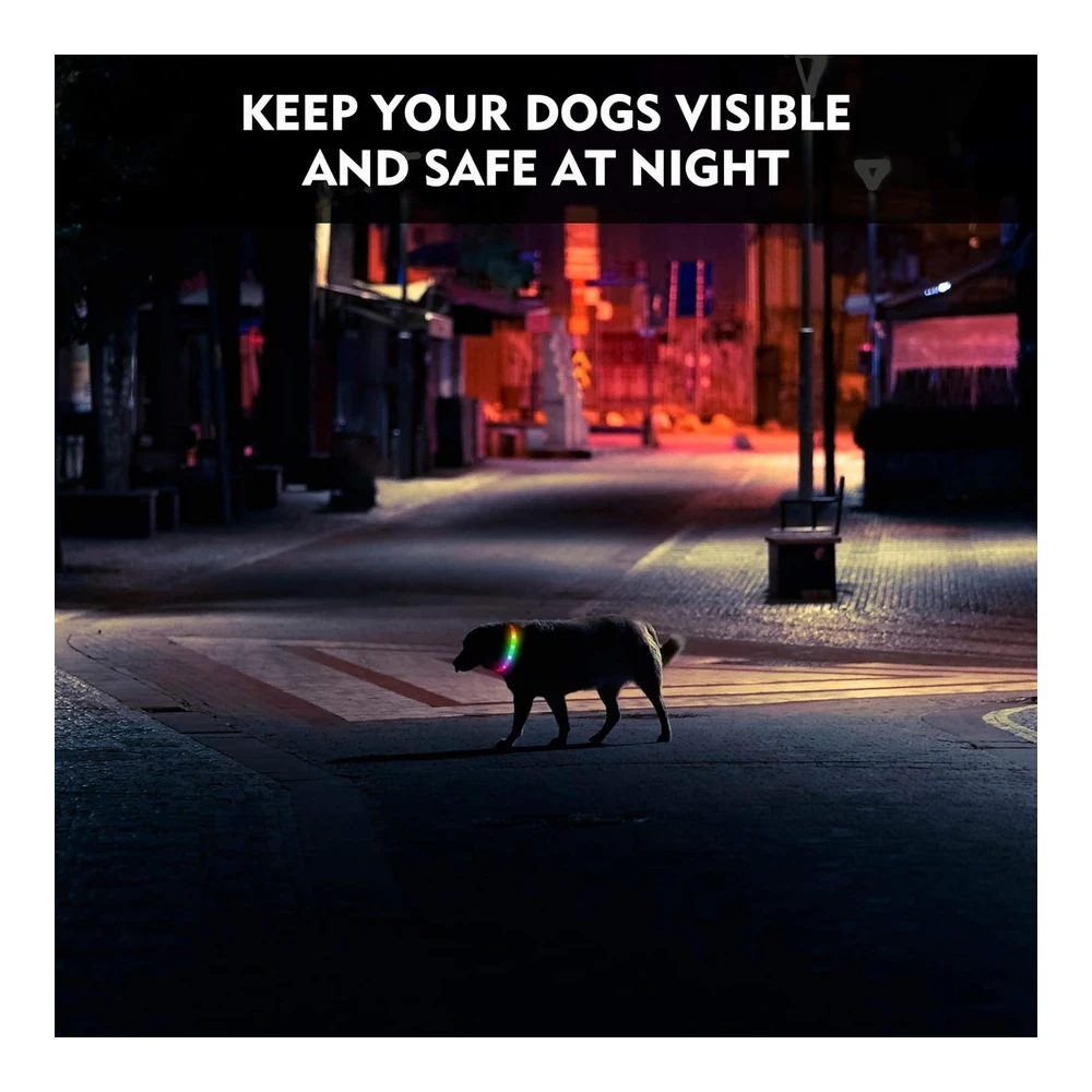 b08r7wfg2q_2.webp Novkin Collar Led para Perro - Recargable Rgb que Cambia de Color - Luces Impermeables para Perros que Hacen que La Mascota Sea Visible y Segura para Caminar Por La Noche - Al Aire Libre - Campamento - para Perros Pequeños - Medianos y Grandes