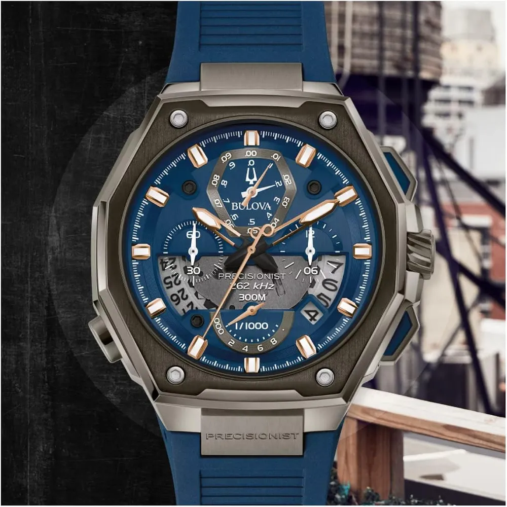 Bulova cronógrafo Serie X cuarzo hombre cristal zafiro segundero continuo | Azul
