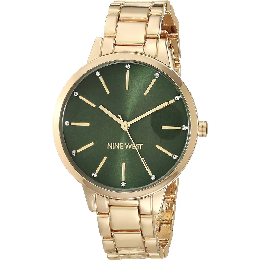 Nine West NW/2098CHGB reloj para dama | 36 mm - Verde/Dorado