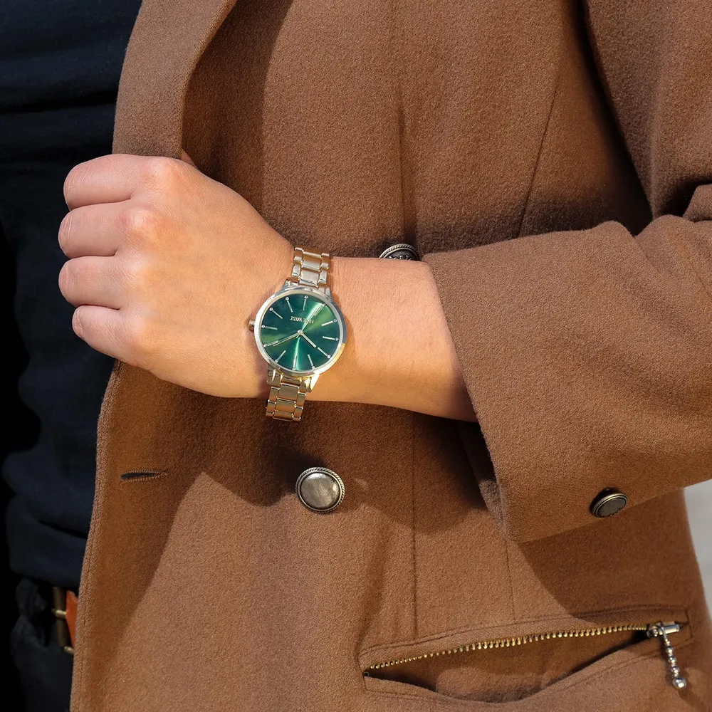 Nine West NW/2098CHGB reloj para dama | 36 mm - Verde/Dorado