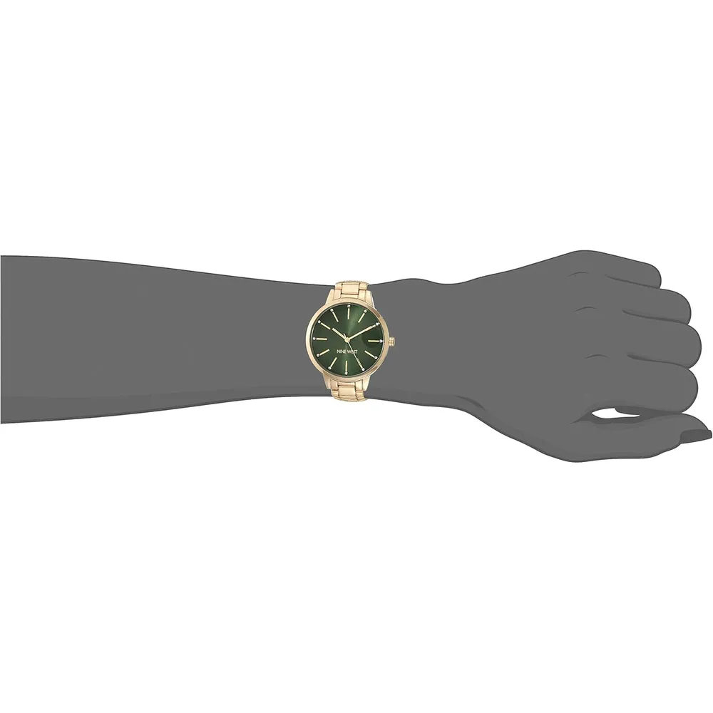 Nine West NW/2098CHGB reloj para dama | 36 mm - Verde/Dorado