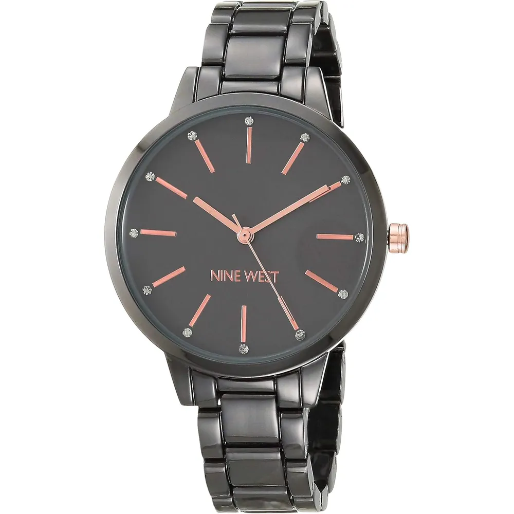 Nine West NW/2098CHGB reloj para dama | 36 mm - Gunmetal/Oro rosa