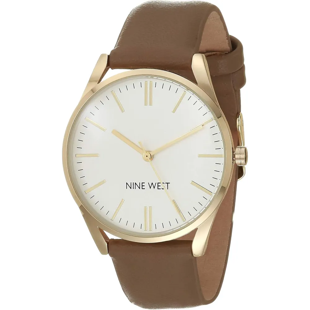 Nine West NW/1995SVBK reloj elegante con correa | 36 mm - Bronceado/Oro