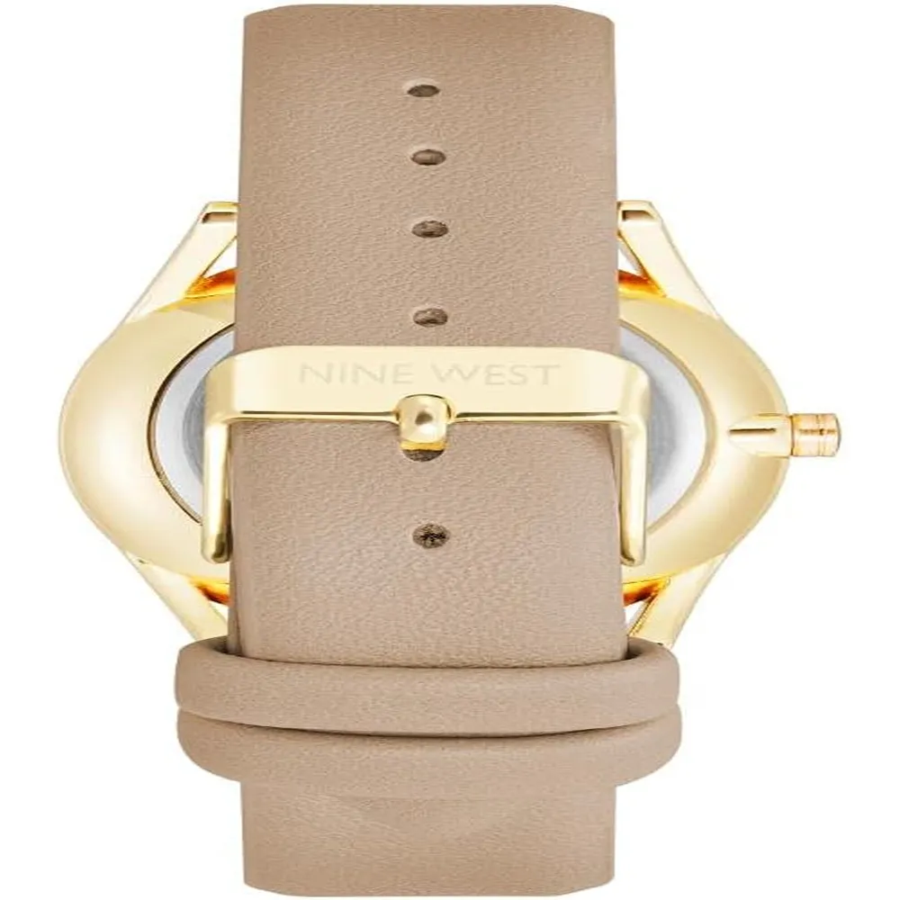 b08tb4xzn1_2_webp.webp Nine West NW/1995SVBK reloj elegante con correa | 36 mm - Bronceado/Oro