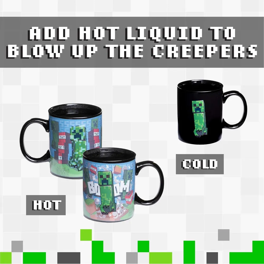 Paladone Minecraft Creeper, taza térmica cambia color oficial
