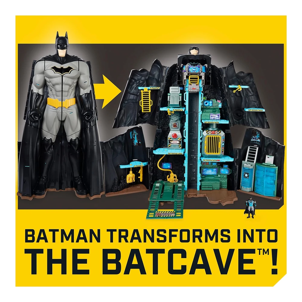 Dc Comics Batman - Baticueva Bat-Tech - Juego Transformador Gigante con Exclusiva Figura de Batman de 4" y Accesorios