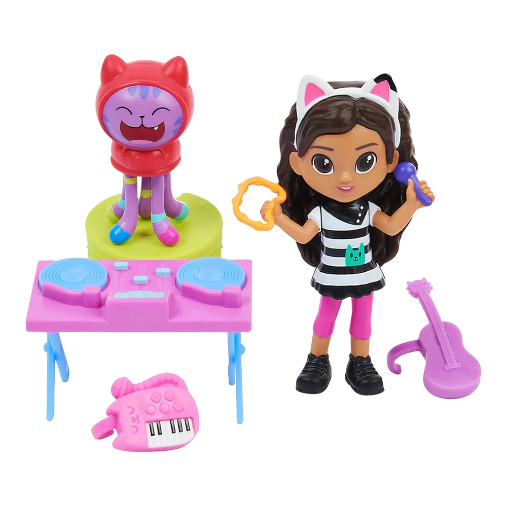 Gabby's Dollhouse - Kitty - Juego de Karaoke con 2 Figuras de Juguete - 2 Accesorios - Entrega y Muebles de Pieza