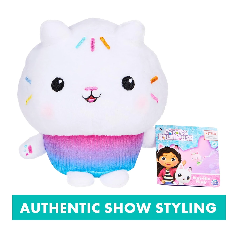 Gabby’s Dollhouse – Peluche Purr-Ific de Cakey Cat de La Casa de Muñecas de Gabby – 7″ - Imagen 5