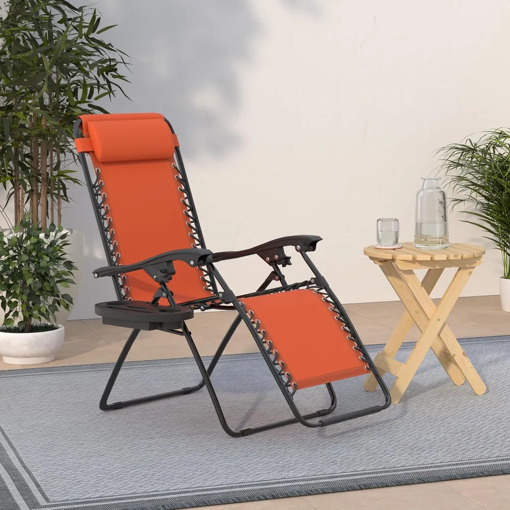 Juego de 2 sillones reclinables con portavasos Best Choice Products | Burnt Orange