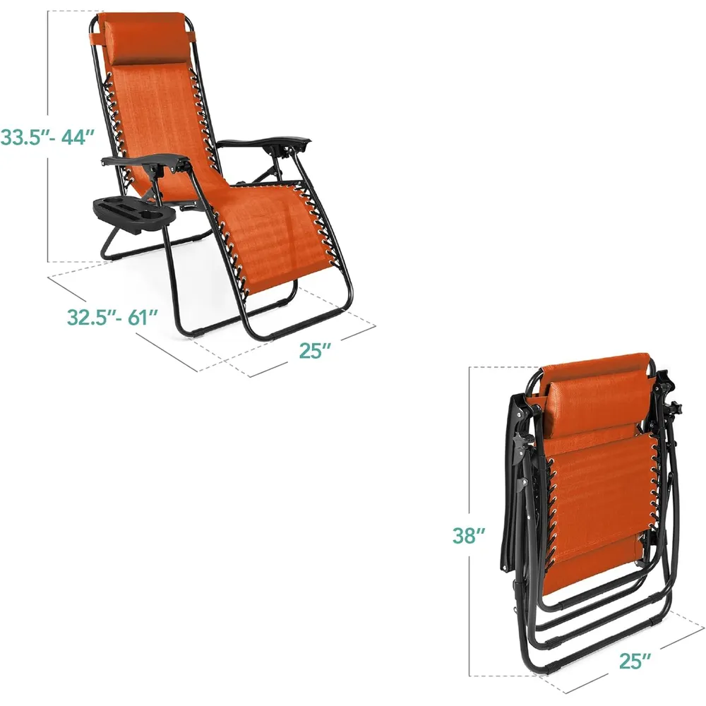Juego de 2 sillones reclinables con portavasos Best Choice Products | Burnt Orange