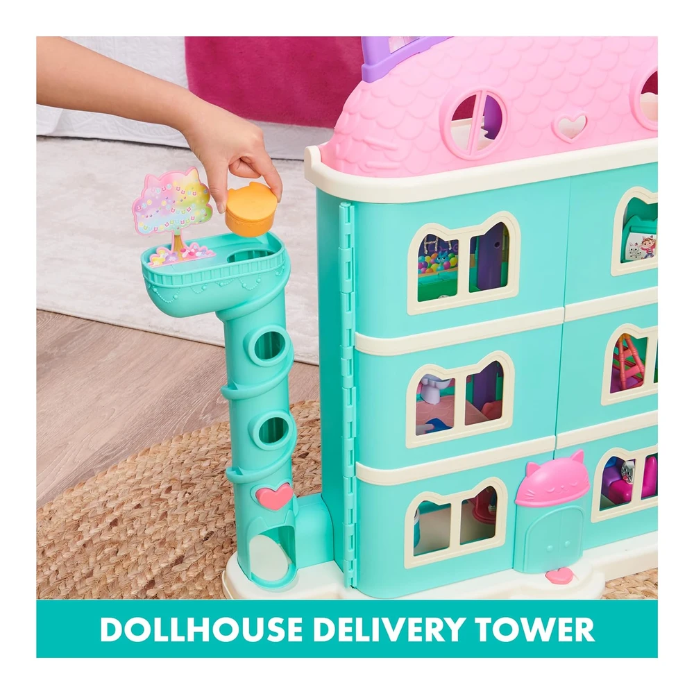 Gabby's Dollhouse - Gabby's Purrfect Casa de Muñecas con 15 Piezas - Incluyendo Figuras de Juguete - Muebles - Accesorios y Sonidos