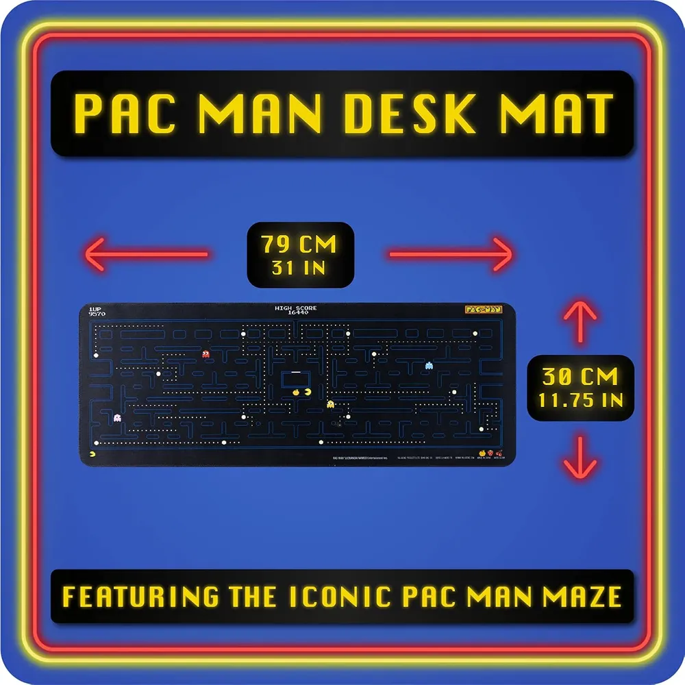 Paladone Pac-Man Retro, alfombrilla de ratón gamer antideslizante