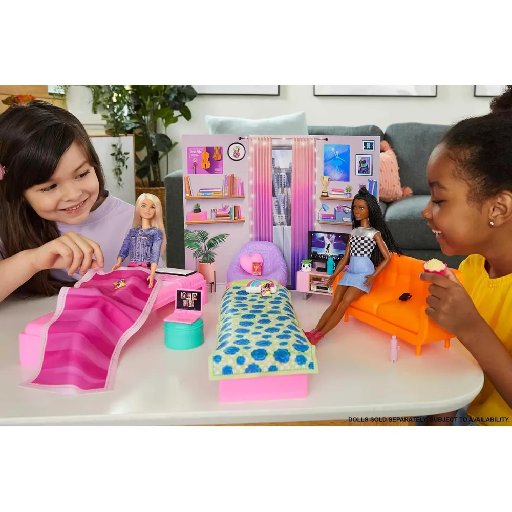 BARBIE SET HABITACIÓN RESIDENCIA CON MUEBLES Y ACCESORIOS