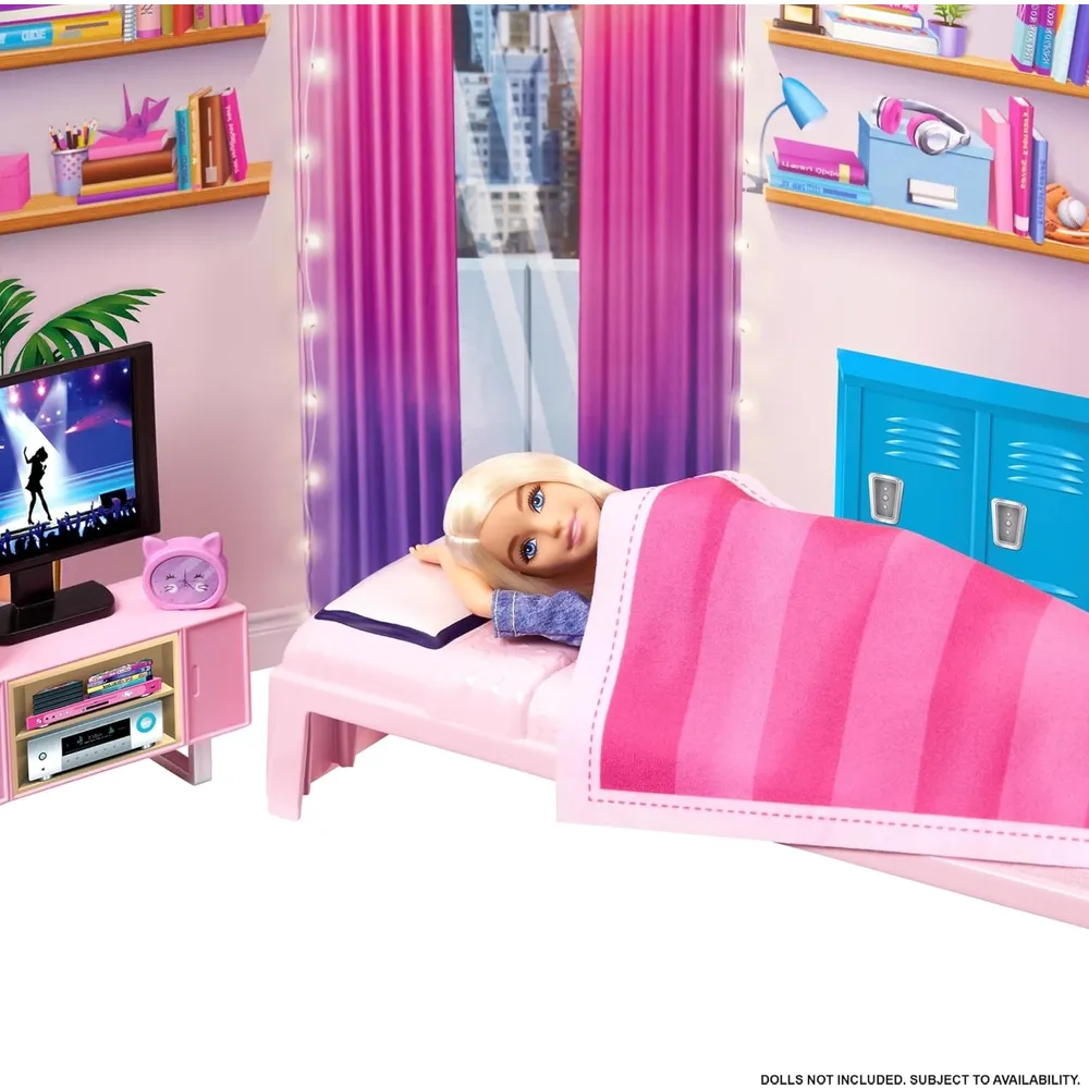 BARBIE SET HABITACIÓN RESIDENCIA CON MUEBLES Y ACCESORIOS