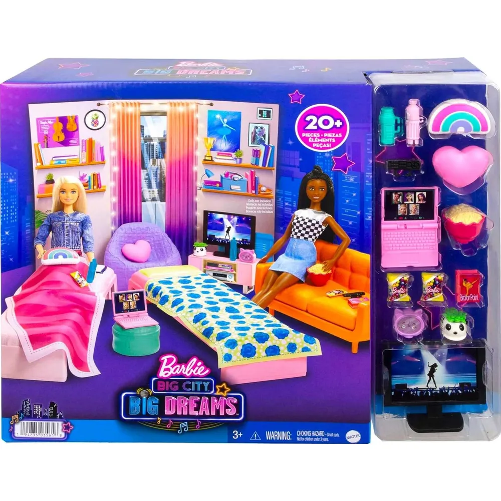 BARBIE SET HABITACIÓN RESIDENCIA CON MUEBLES Y ACCESORIOS