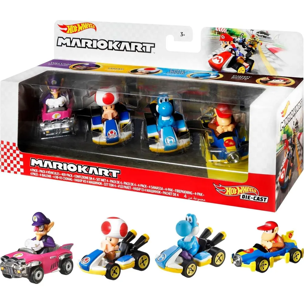 HOT WHEELS AUTOS MARIO KART III SET 4 PZS