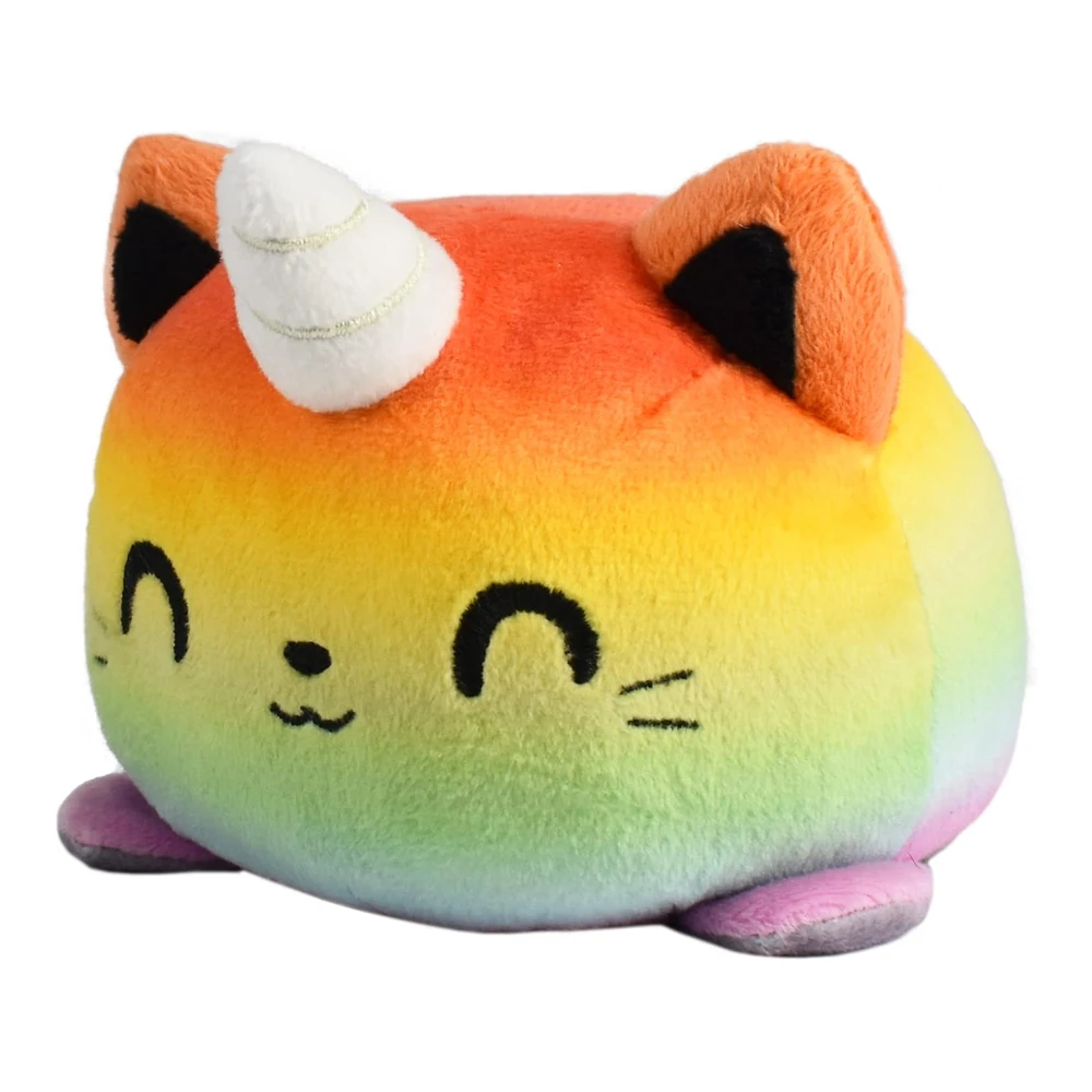 Teeturtle - Peluche Reversible Original de Gaticornio - Diseño Patentado - Tabby y Arcoíris - Muestra Tu Estado de Ánimo