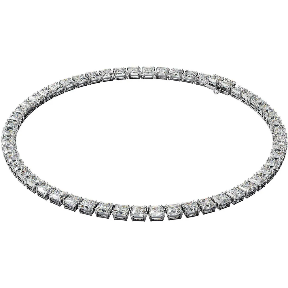 SWAROVSKI COLLAR TENNIS CUADRADO MATRIX ACABADO RODIO PARA MUJER | PLATEADO