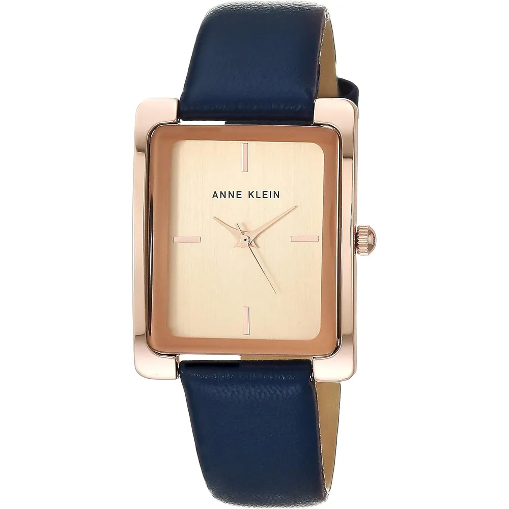 Anne Klein AK/2707TTTN reloj para dama | 28 mm - Azul marino/Oro rosa