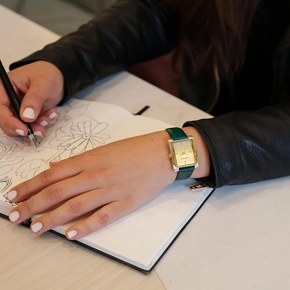 Anne Klein AK/2707TTTN reloj para dama | 28 mm - Verde/Dorado
