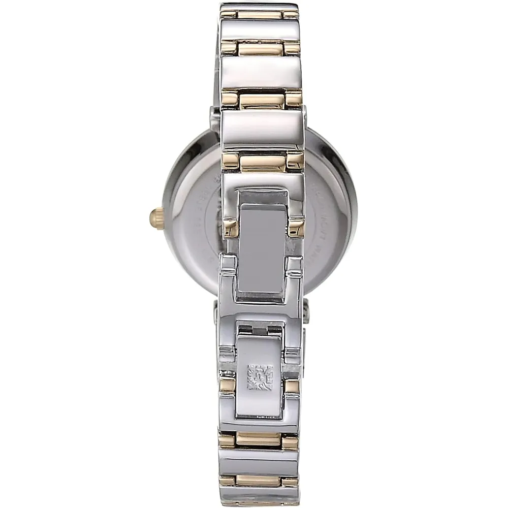 Anne Klein AK/2434EMGB reloj con diamante verdadero y pulsera para mujer | 28 mm - Plateado/Dorado/verde