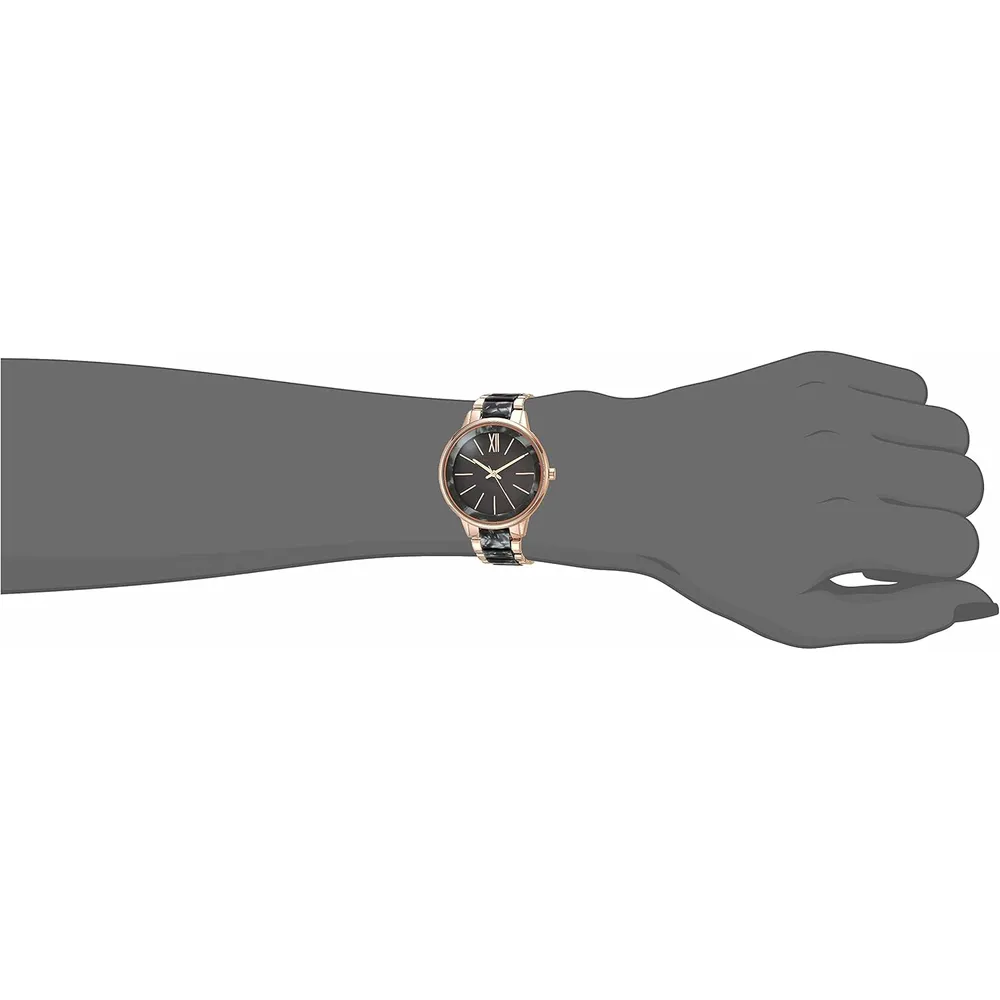 Anne Klein AK/1413LBSV reloj para mujer con pulsera de resina | 37 mm - Gris/Oro rosa