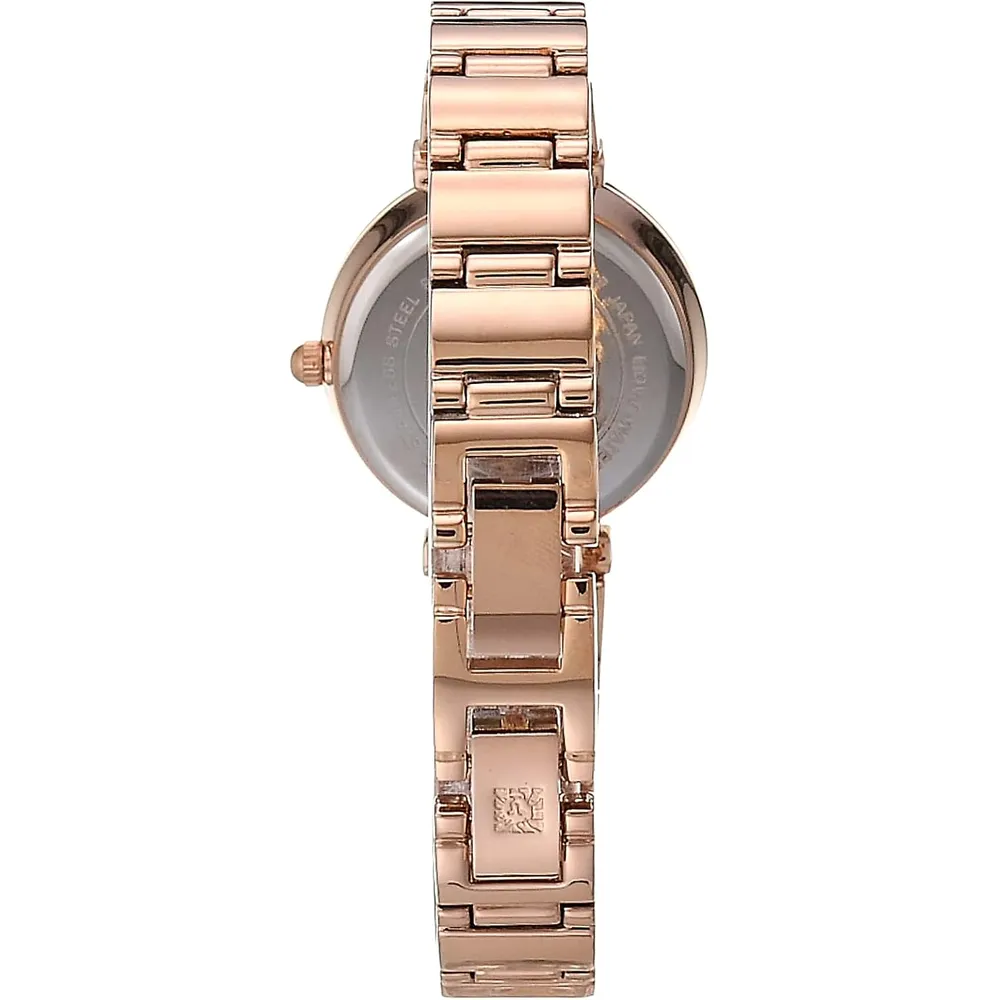 Anne Klein AK/2434EMGB reloj con diamante verdadero y pulsera para mujer | 28 mm - Oro rosa/Rosado