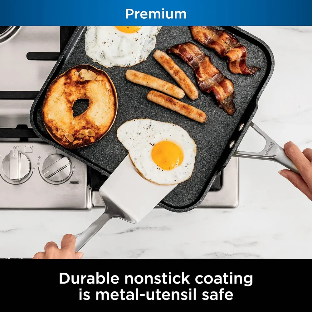 Ninja plancha cuadrada C30628 Foodi Neverstick Premium, antiadherente | Gris