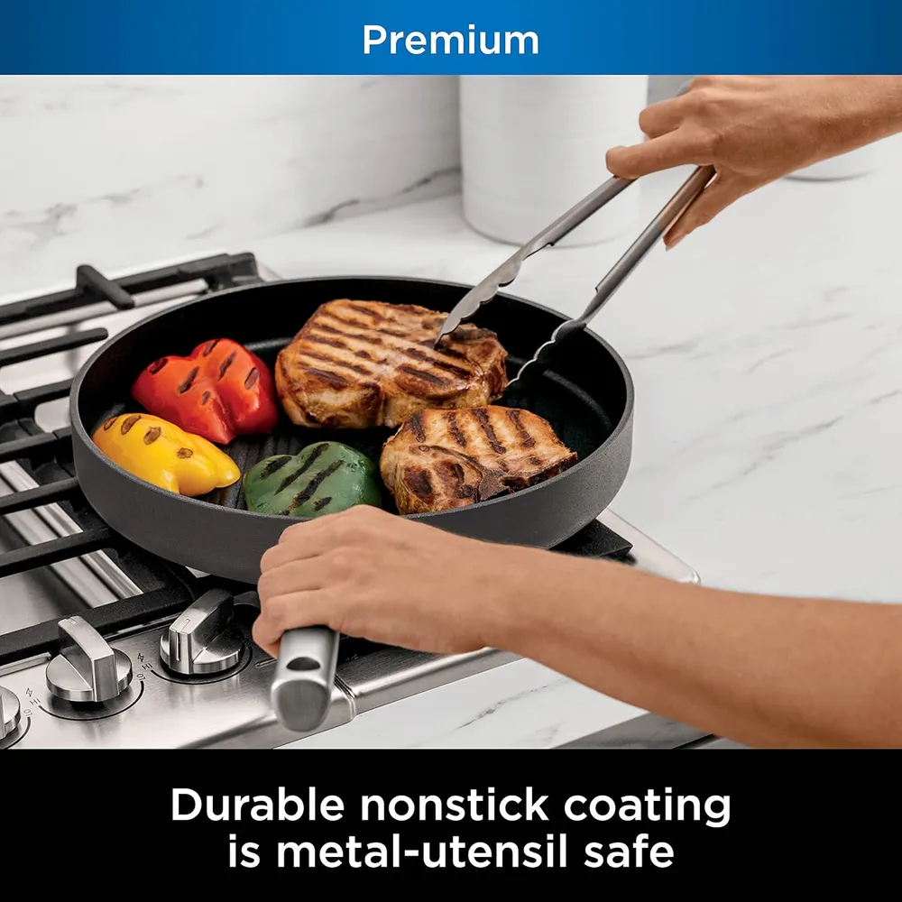 Ninja parrilla redonda C30530 Foodi Neverstick Premium, antiadherente | Gris