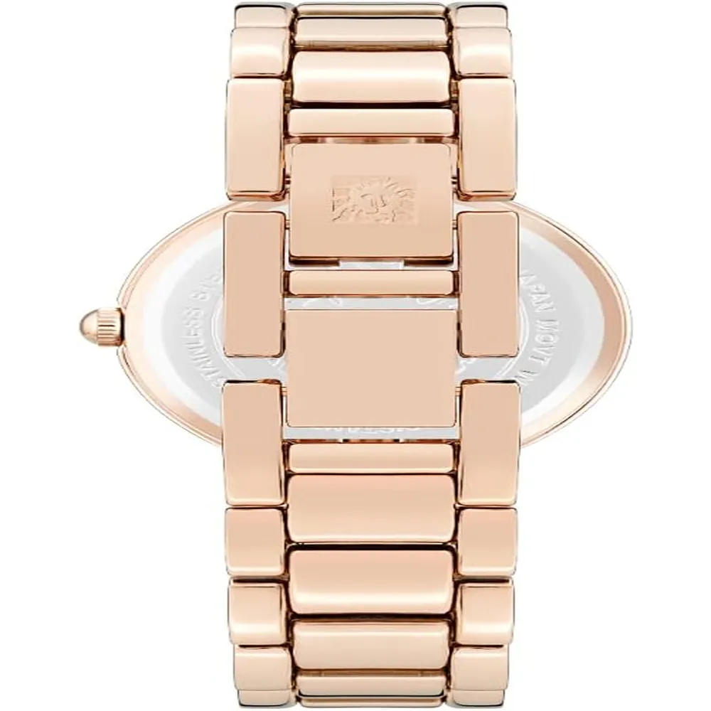Anne Klein AK/1362GNRG reloj para dama con diamante genuino | 32 mm - Oro rosa/Borgoña