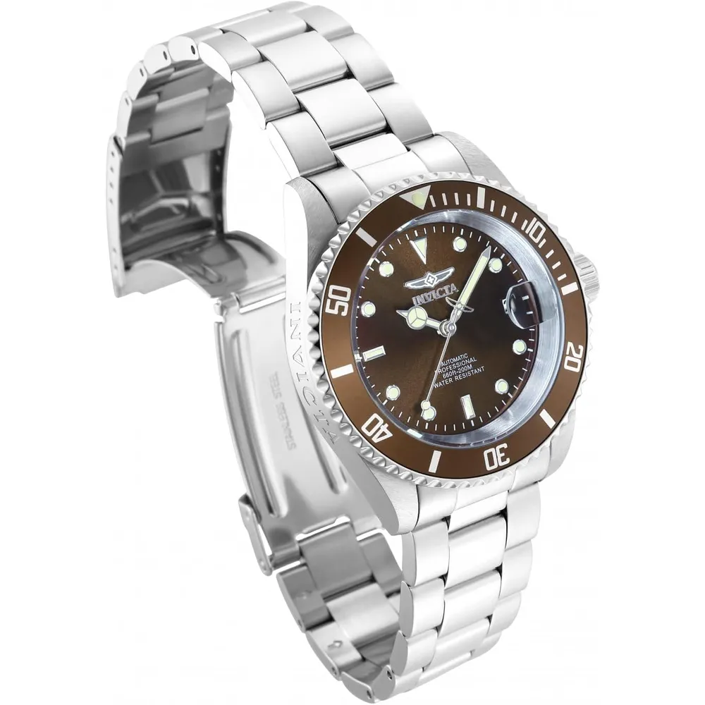 Invicta 35690 reloj automático para hombre Pro Diver | 40 mm - Plata/Marron