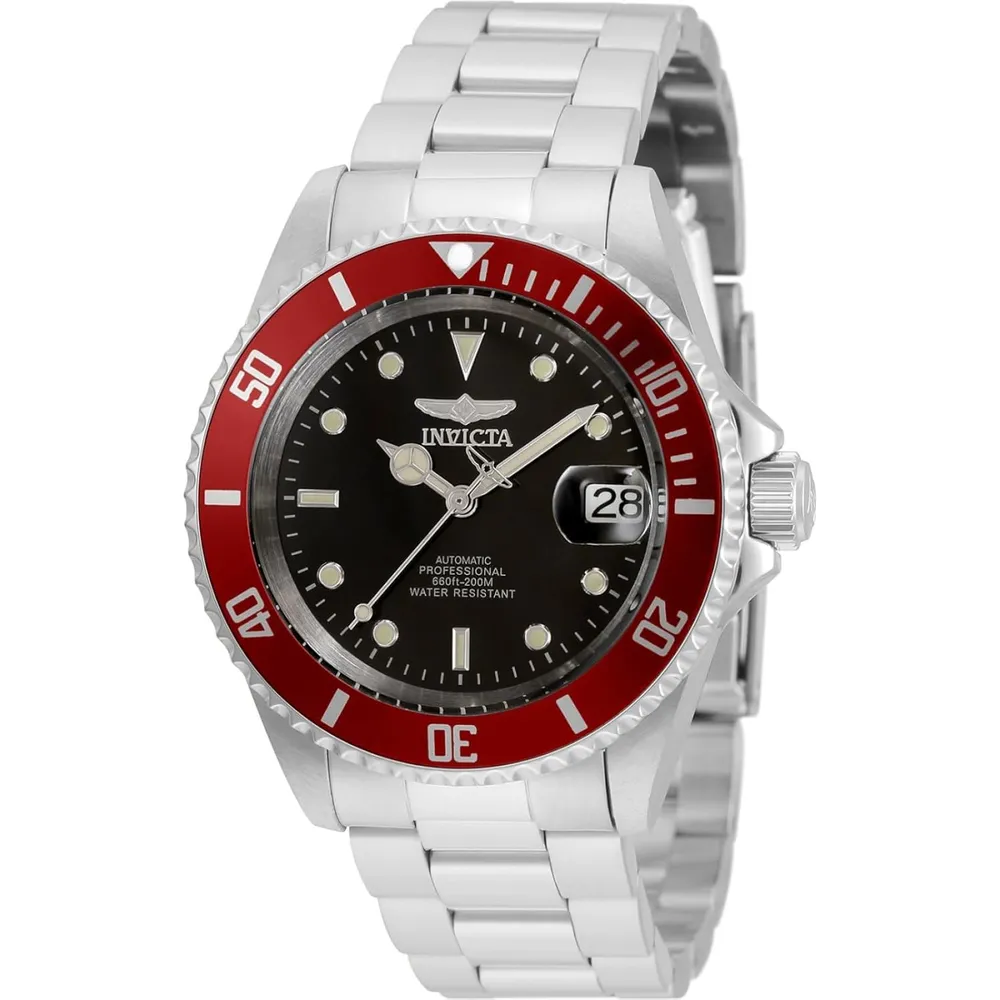 Invicta 35690 reloj automático para hombre Pro Diver | 40 mm - Plata/Rojo