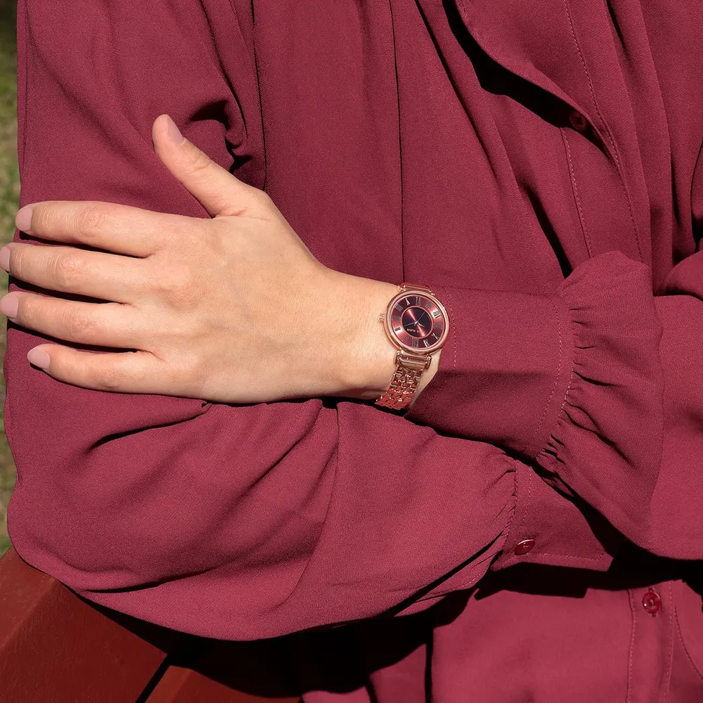 Anne Klein AK/2159SVSV reloj para mujer | 30 mm - Burgundy/Rose Gold