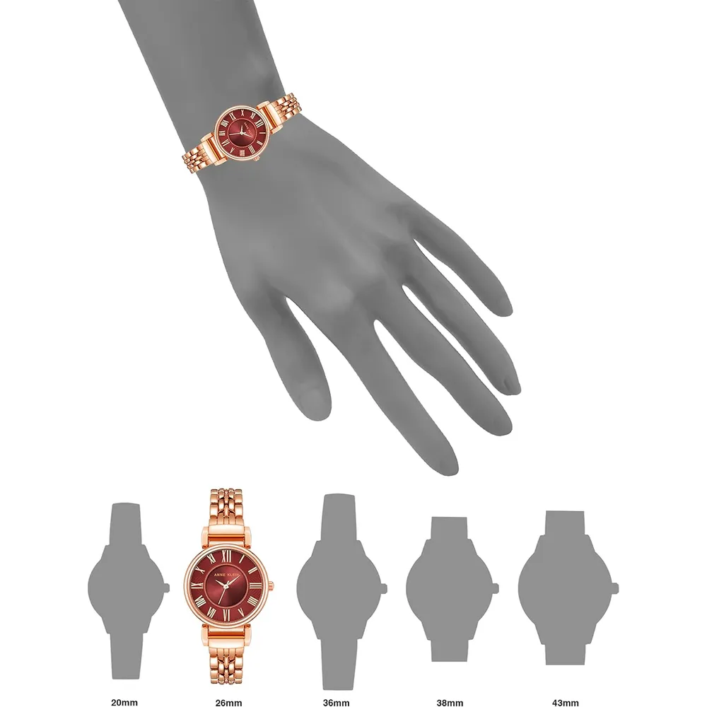 Anne Klein AK/2159SVSV reloj para mujer | 30 mm - Burgundy/Rose Gold