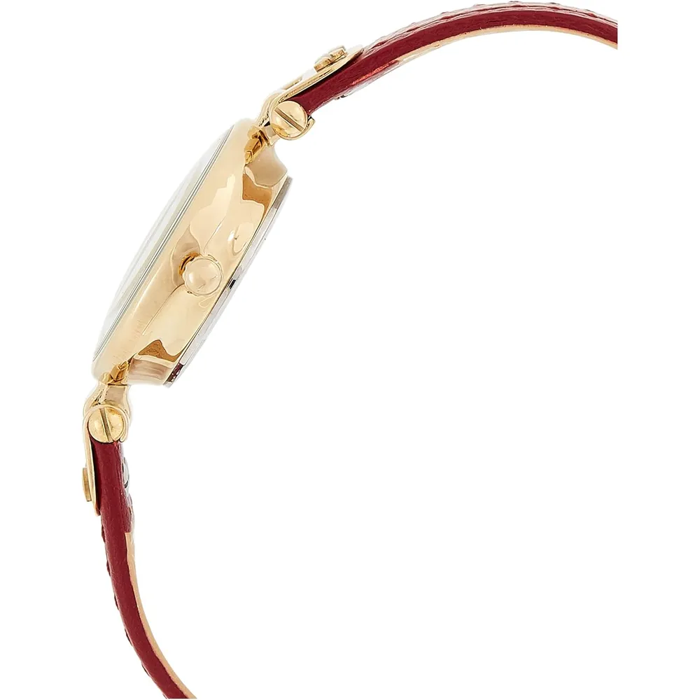 Anne Klein 109442CHHY reloj para mujer con correa de cuero | 45 mm - Oro/rojo