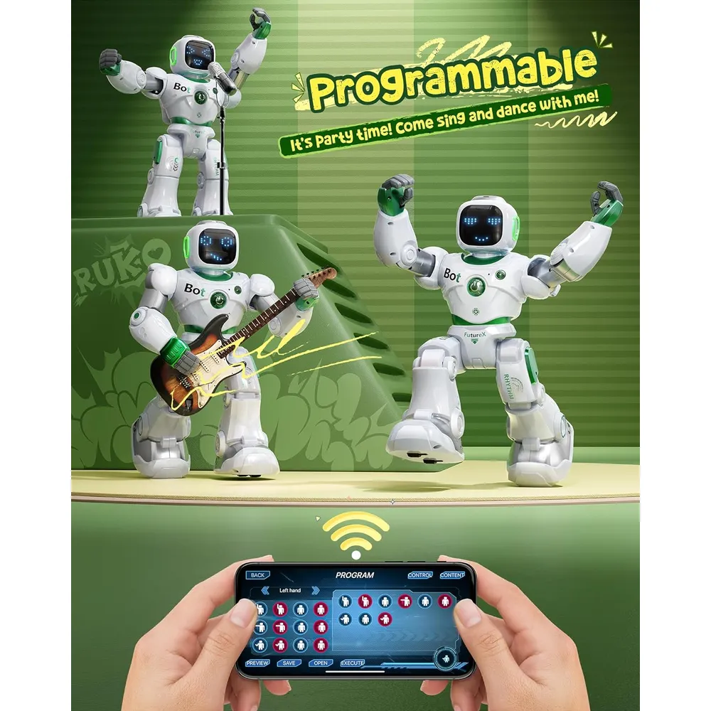 b08y5q1tcy_1_webp.webp Ruko 1088 robot inteligente programable STEM con control por voz y aplicación | Verde