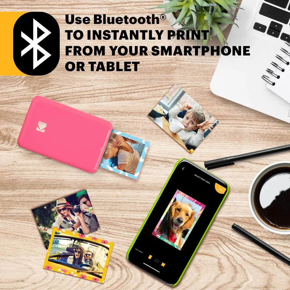 Kodak Step impresora fotográfica portátil Zink Bluetooth | Rosa