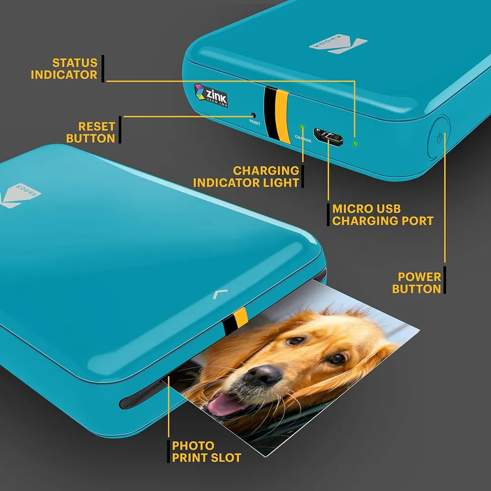 Kodak Step impresora fotográfica portátil Zink Bluetooth | Celeste