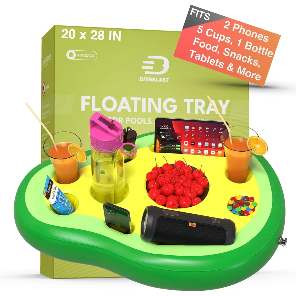 b08ym35xwv_0_webp.webp Portabebidas flotante para piscina / jacuzzi Diveblast | Verde