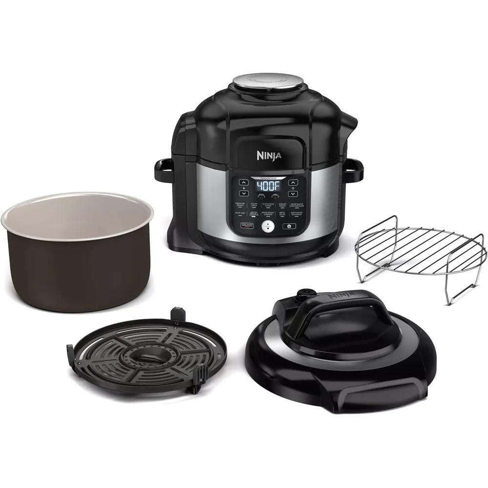 NINJA OLLA A PRESIÓN Y FREIDORA FOODI FD302 6.5 QT / 6.15 L | PLATEADO/NEGRO