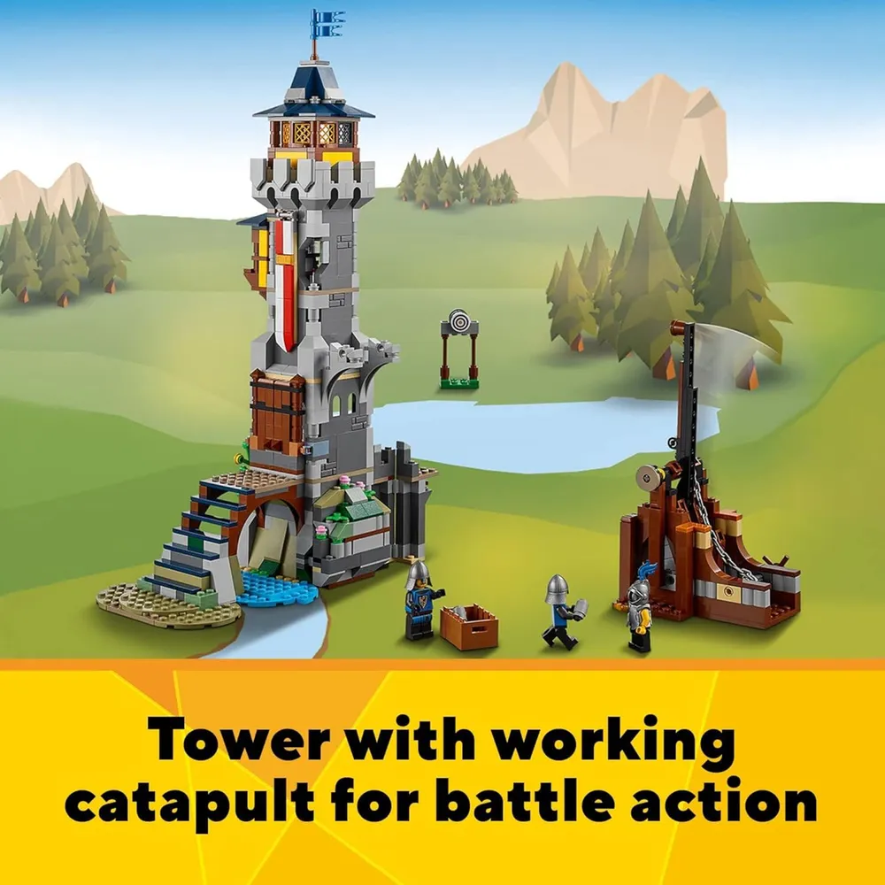 Lego Creator 3 en 1 castillo medieval transformable con dragón y minifiguras