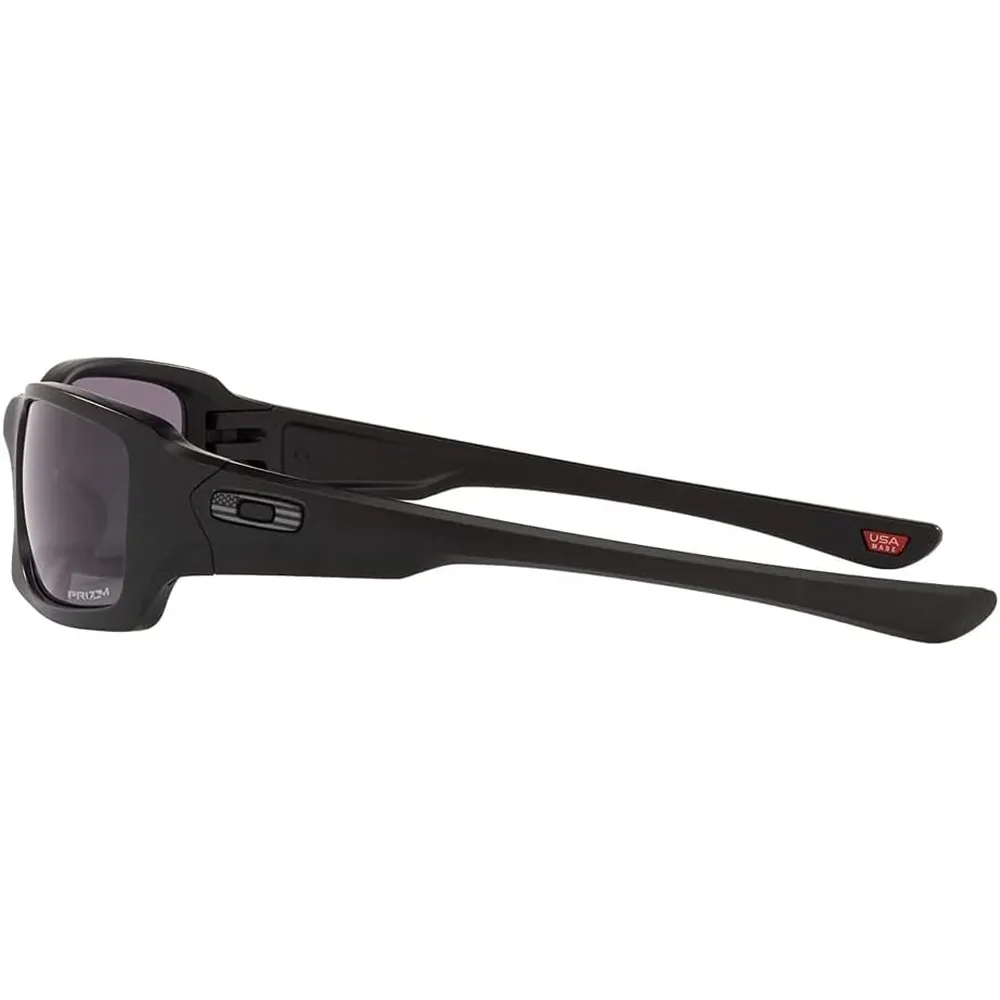 Oakley Fives Squared OO9238 Gafas de sol para hombre | Matte Black Tonal Usa Flag Logo / Prizm Grey