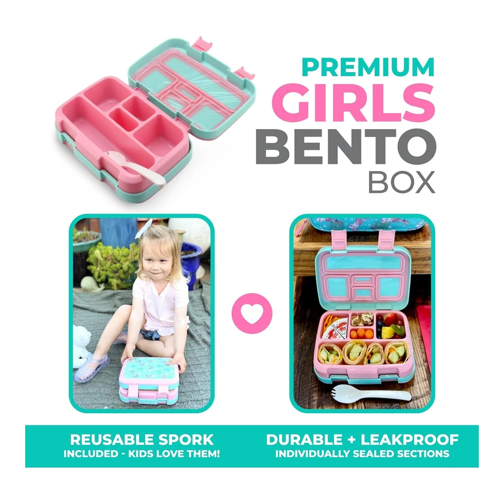 Lonchera Bento Infantil - 5 Secciones para Control de Porciones
