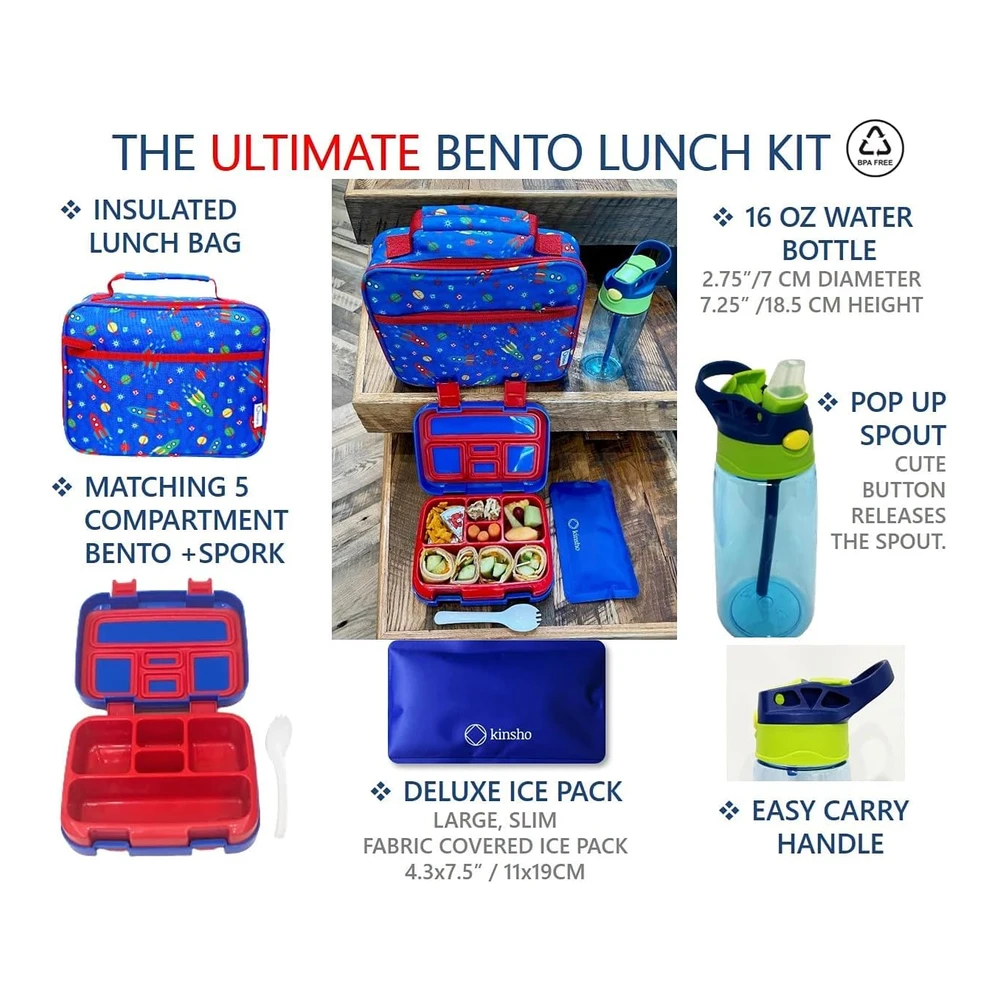 Juego de Lonchera Bento - Botella de Agua y Bolsa de Hielo