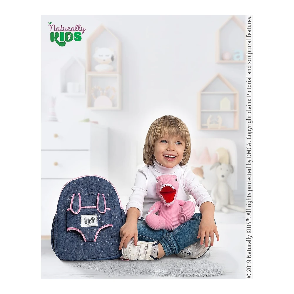 b08zgjmrpq_2.webp MOCHILA NATURALLY KIDS T-REX | ROSA