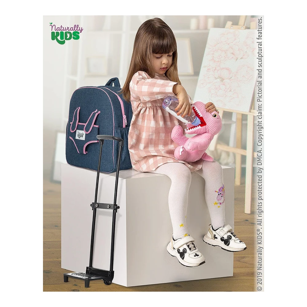 b08zhfbd5x_2.webp Naturally Kids Mochilas - para niños y Niñas con Animales de Peluche - Regalos de 3 a 5 Años - Rose T-Rex - Bolsa con Ruedas