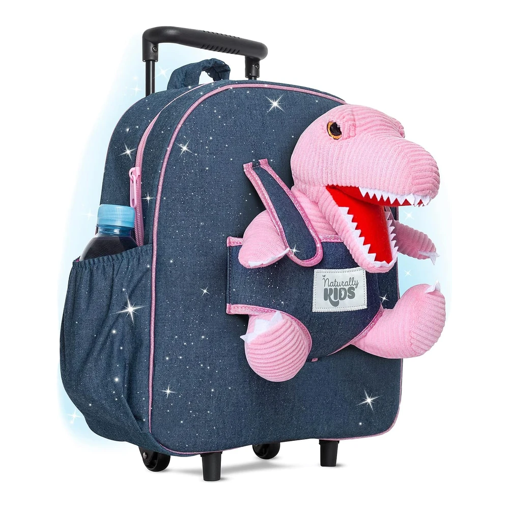 b08zhfbd5x_m.webp Naturally Kids Mochilas - para niños y Niñas con Animales de Peluche - Regalos de 3 a 5 Años - Rose T-Rex - Bolsa con Ruedas