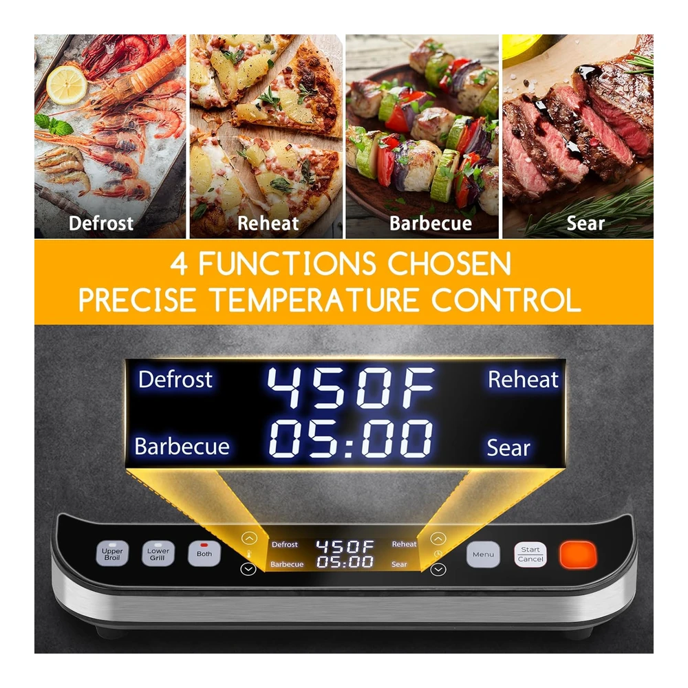 b08zmrfptt_1.webp TAYLOR SWODEN - SANDWICHERA DE PRENSA PANINI 10 EN 1 - PARRILLA ELÉCTRICA PARA INTERIORES DE 1600 W CON PLACAS ANTIADHERENTES DE DOBLE CARA - PANTALLA TÁCTIL LED - CONTROL DE TEMPERATURA INDEPENDIENTE - SE ABRE A 180 GRADOS - ACERO INOXIDABLE
